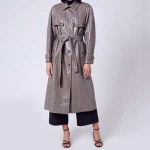 Whistles Women's Croc Belted Trench Coat